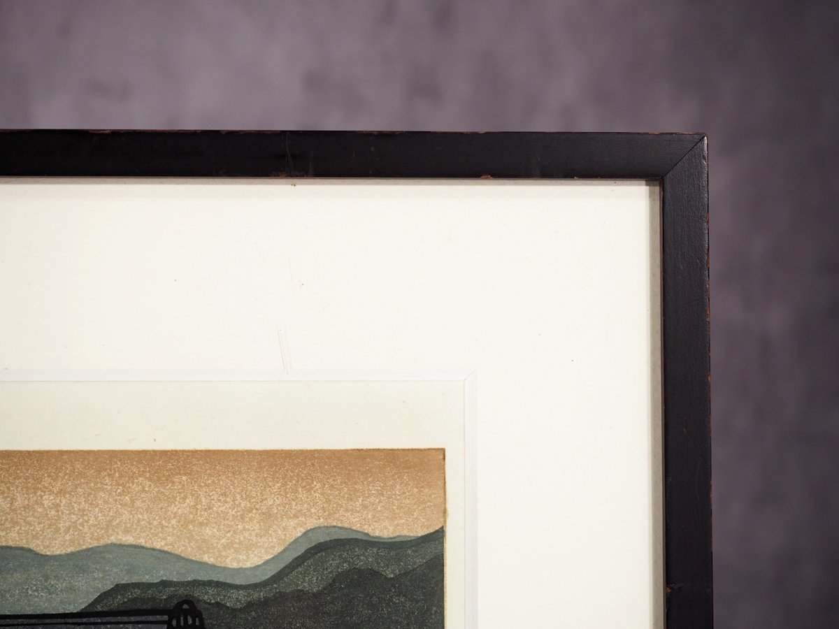 版画】【蘇山】[西嶋勝之] 7422 絵画 木版画 2枚 「信楽の狸」 404/500