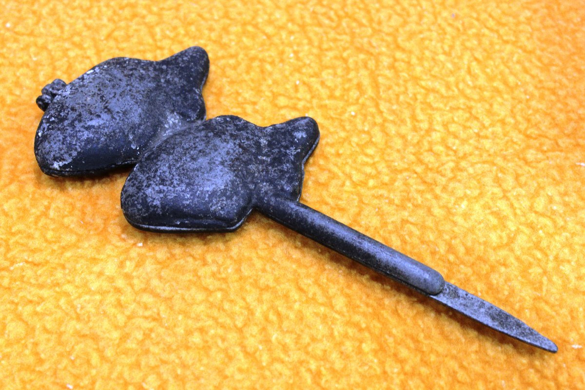 昭和レトロ たい焼き器 二丁焼き 鋳物 ◇◇時代物 小ぶり たい焼き器