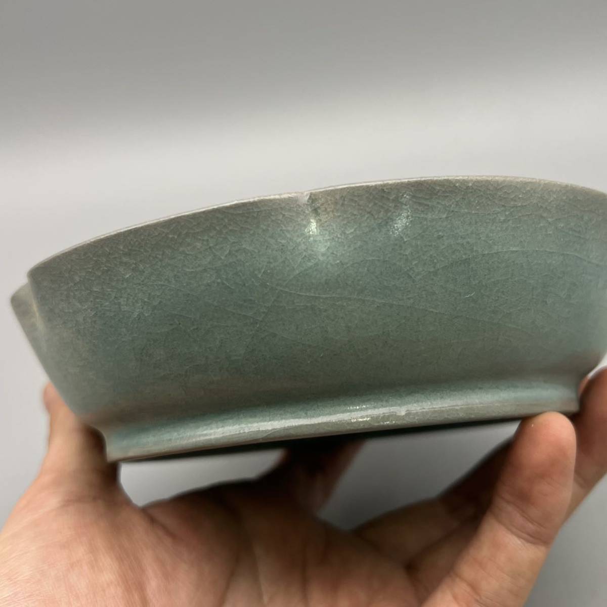 中国　官窯青磁　水孟　筆洗　C　9985 中国 官窯青磁 水孟 筆洗 C 9985 中国 官窯青磁 水孟 筆洗 C 9985 中国