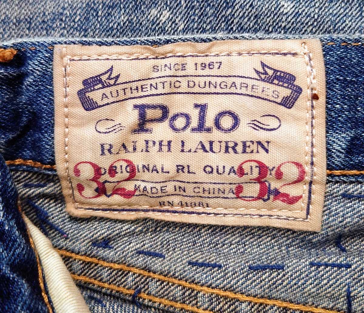 W32 美品 POLO RALPH LAUREN ポロ ラルフローレン 刺し子 BORO パッチ 