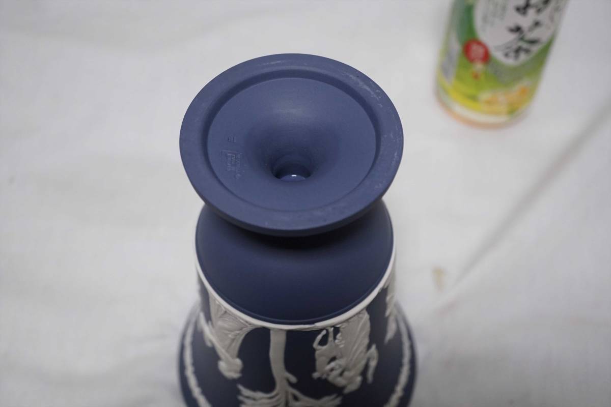 ウェッジウッド ジャスパー フラワーベース 花瓶 壺 ブルー 陶器