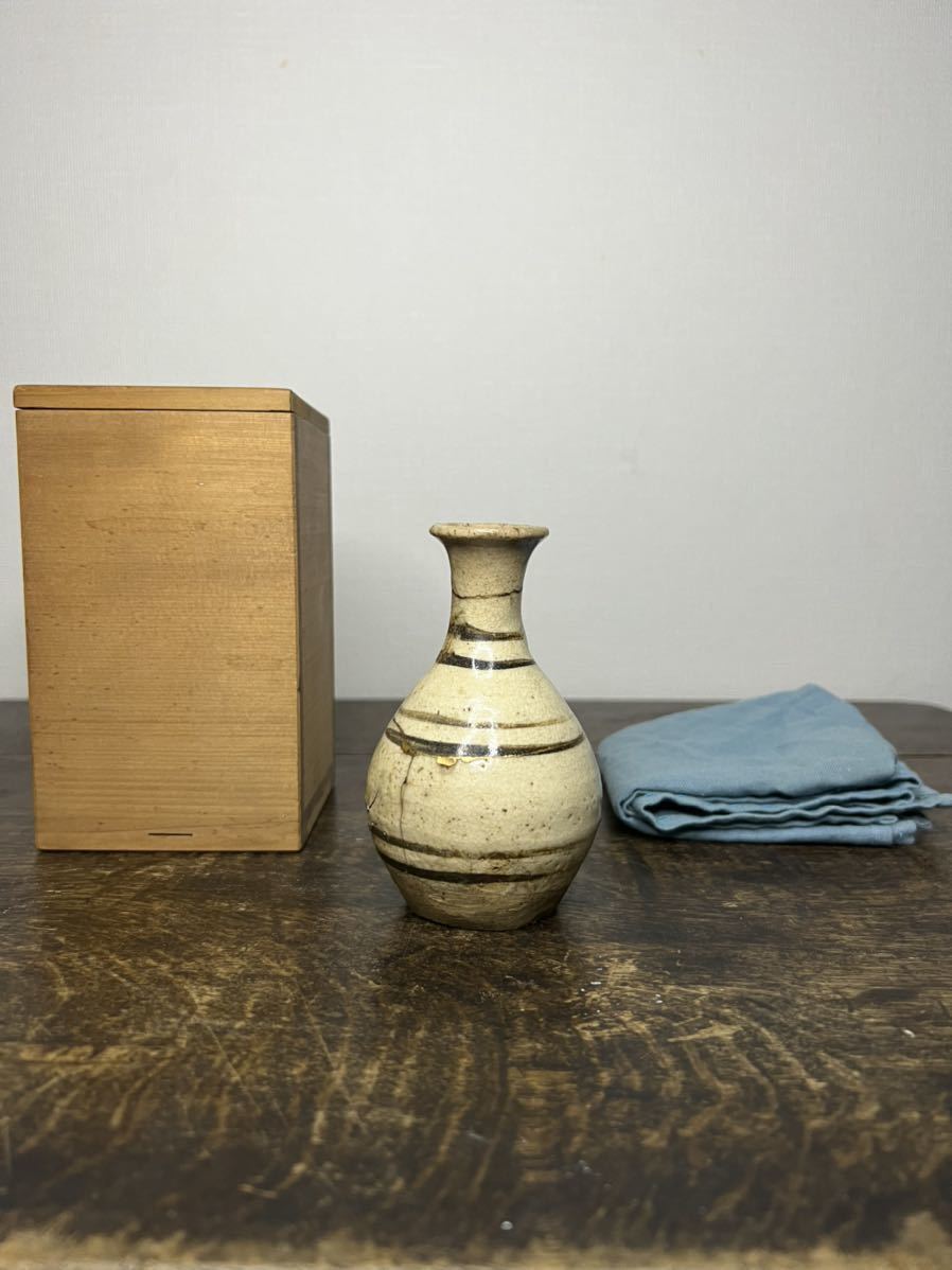 志野織部 輪線文徳利 ::::::::: ( 織部 志野 陶片 李朝 古唐津