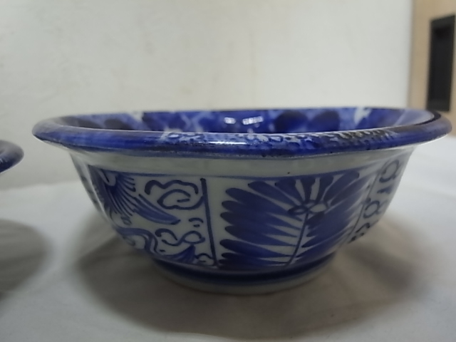 優良古物 時代物 染付 深鉢 大小 ベロ藍? 工芸品 陶磁一般
