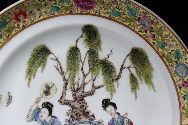 1965年ロンドンMARCHANTより入手 来歴有 大清嘉慶年製 細密画 粉彩皿