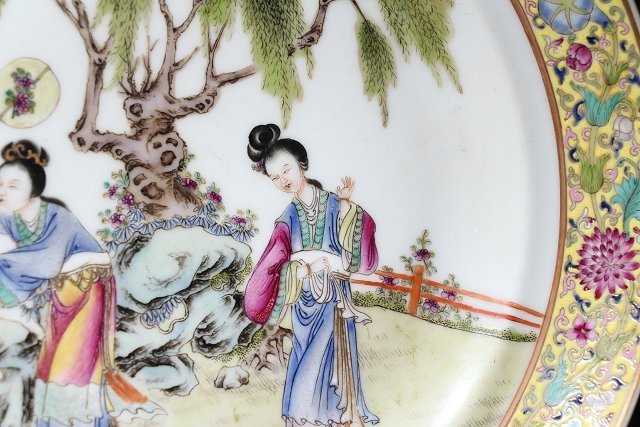 1965年ロンドンMARCHANTより入手 来歴有 大清嘉慶年製 細密画 粉彩皿