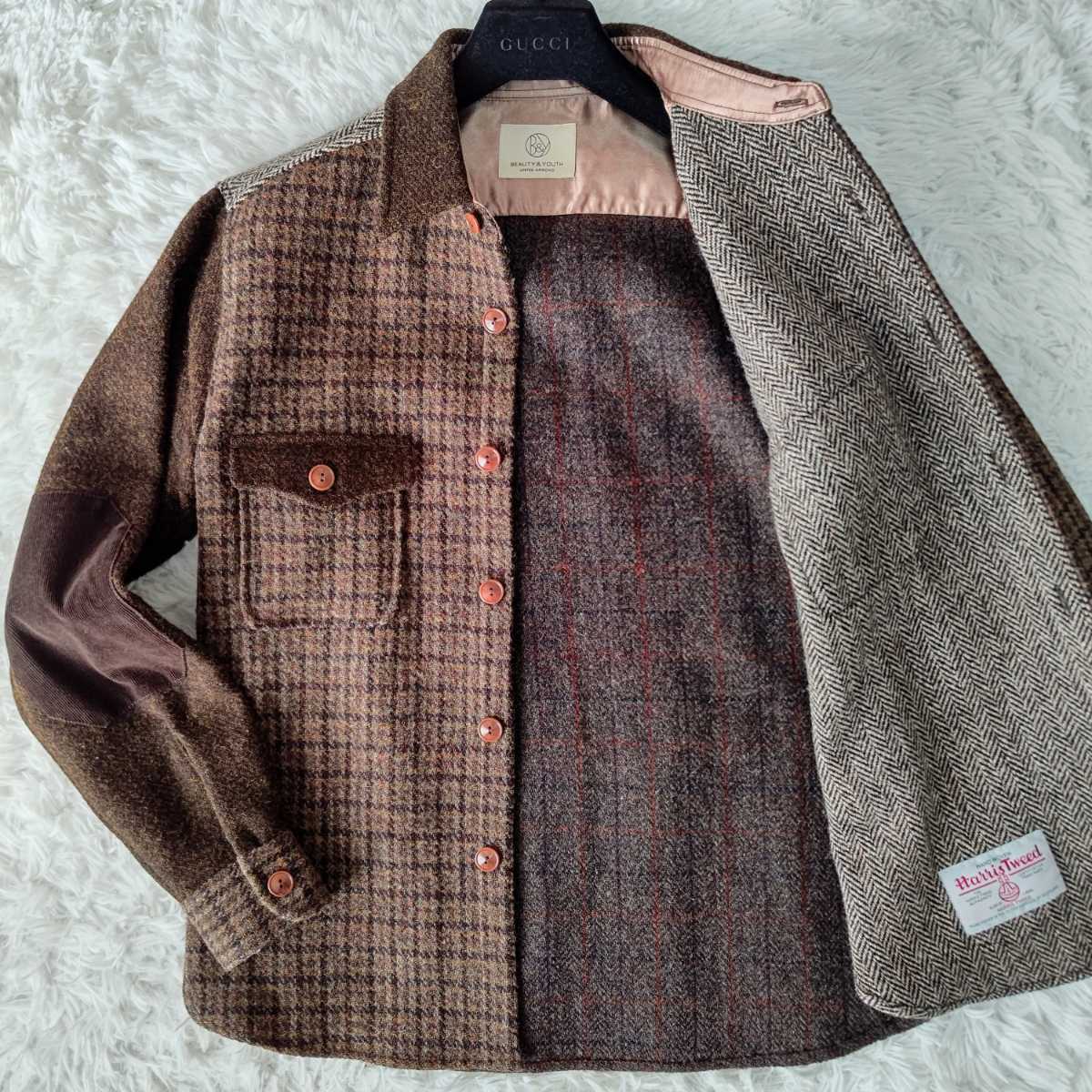 美品 Lサイズ 羊毛 ハリスツイード×ユナイテッドアローズ小粋な