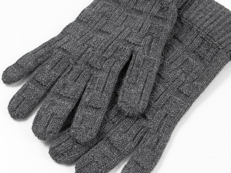 BF】エルメス HERMES 手袋 ニット グローブ Mサイズ Hロゴ カシミヤ