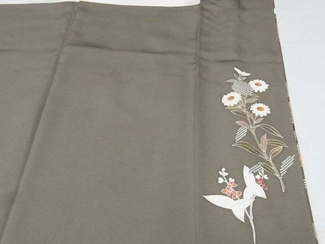 着物屋こころ■訪問着　駒刺繍　草花文　金彩　着丈158.5cm　裄丈64.5cm　正絹　逸品　B-fe3571 金彩 暈し染め 駒刺繍 平和屋-こころ店□訪問着 158.5cm 竹屋