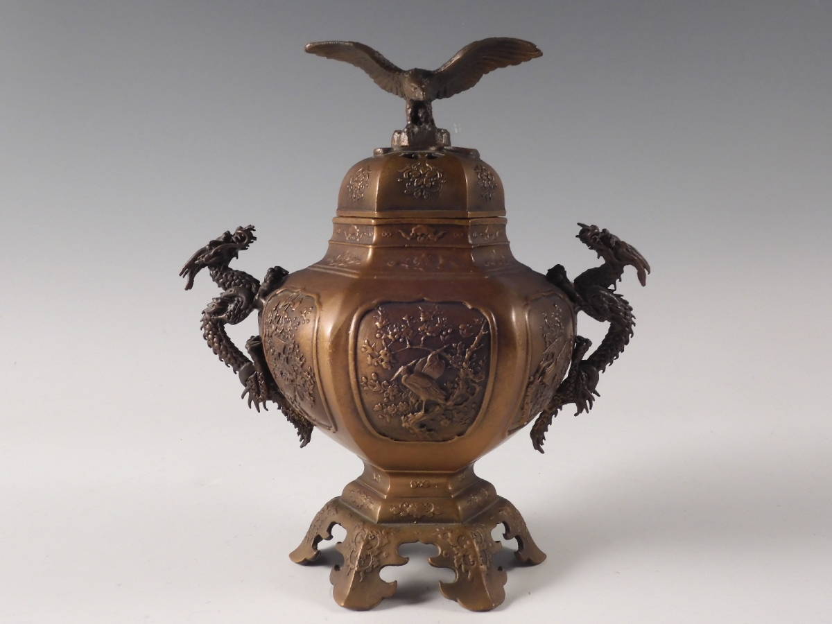 ブロンズ製 うずら香炉