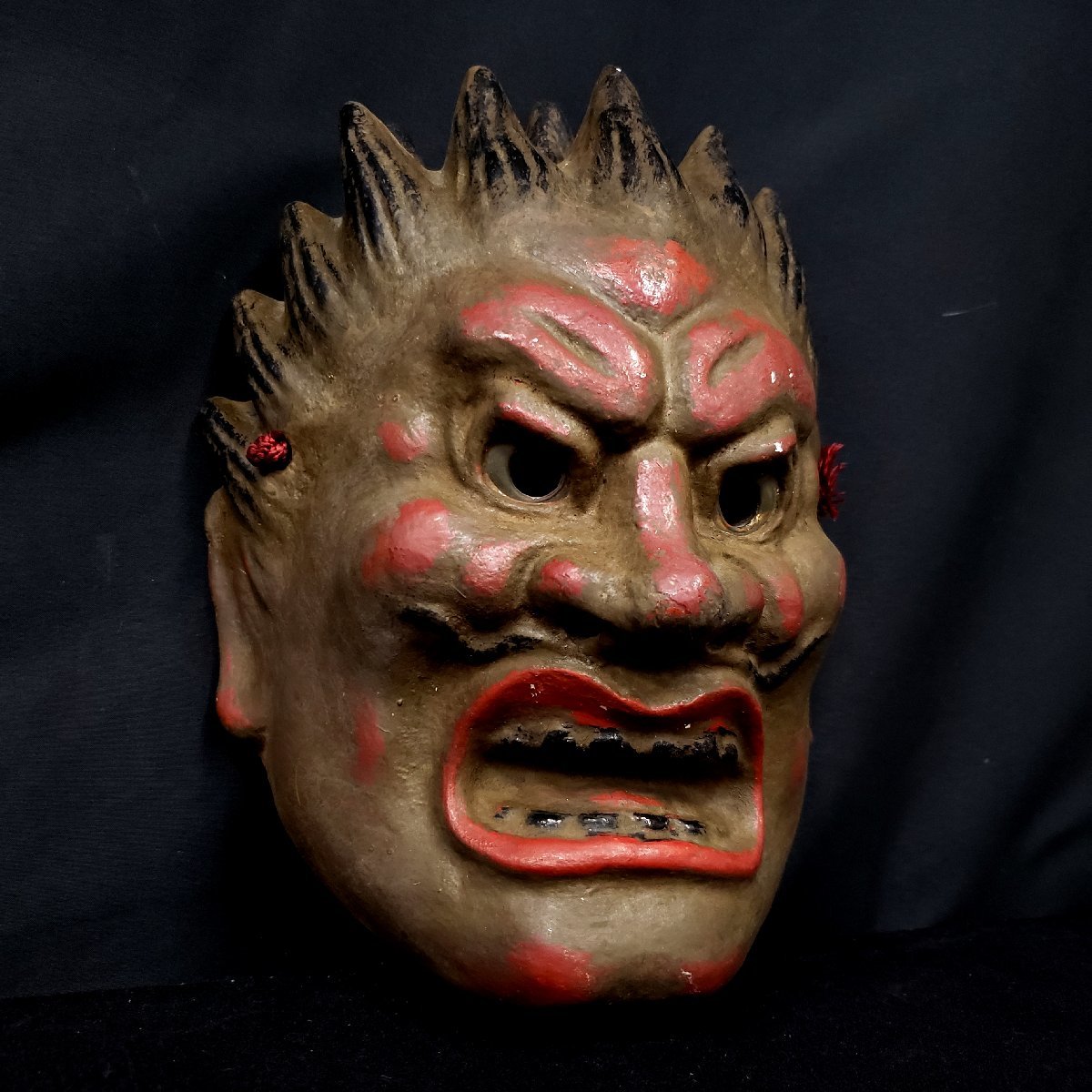 お面 伐折羅大将 壁掛け 縦約30cm 横約22cm 面 魔除け 開運 お面 伐折羅大将 壁掛け 縦約30cm 横約22cm 面 魔除け 開運
