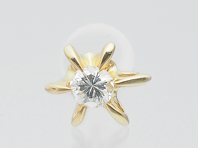 【TOIZET/トワゼ】 K18YG ダイヤ 0.10ct デザイン 片耳 ピアス レセット 瀬戸質店【未使用品】【IP】