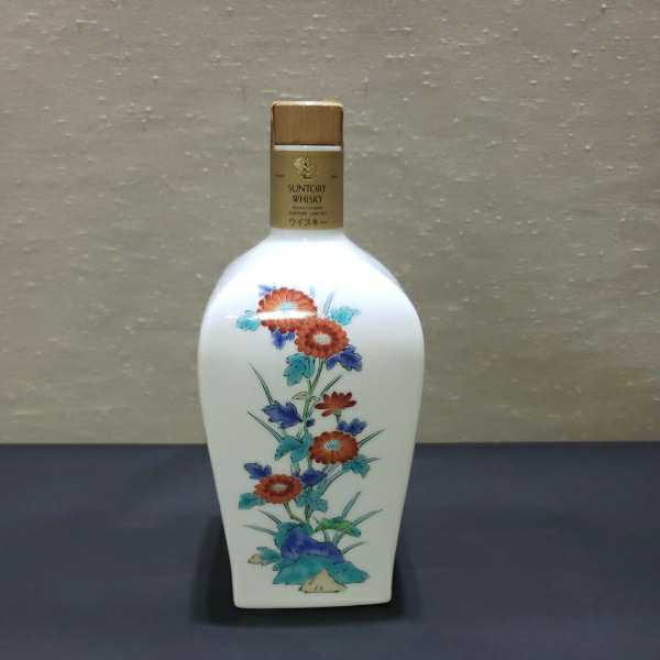 未開栓】サントリー ウイスキー 錦花鳥菊梅竹文 陶器ボトル 對山窯 700ml