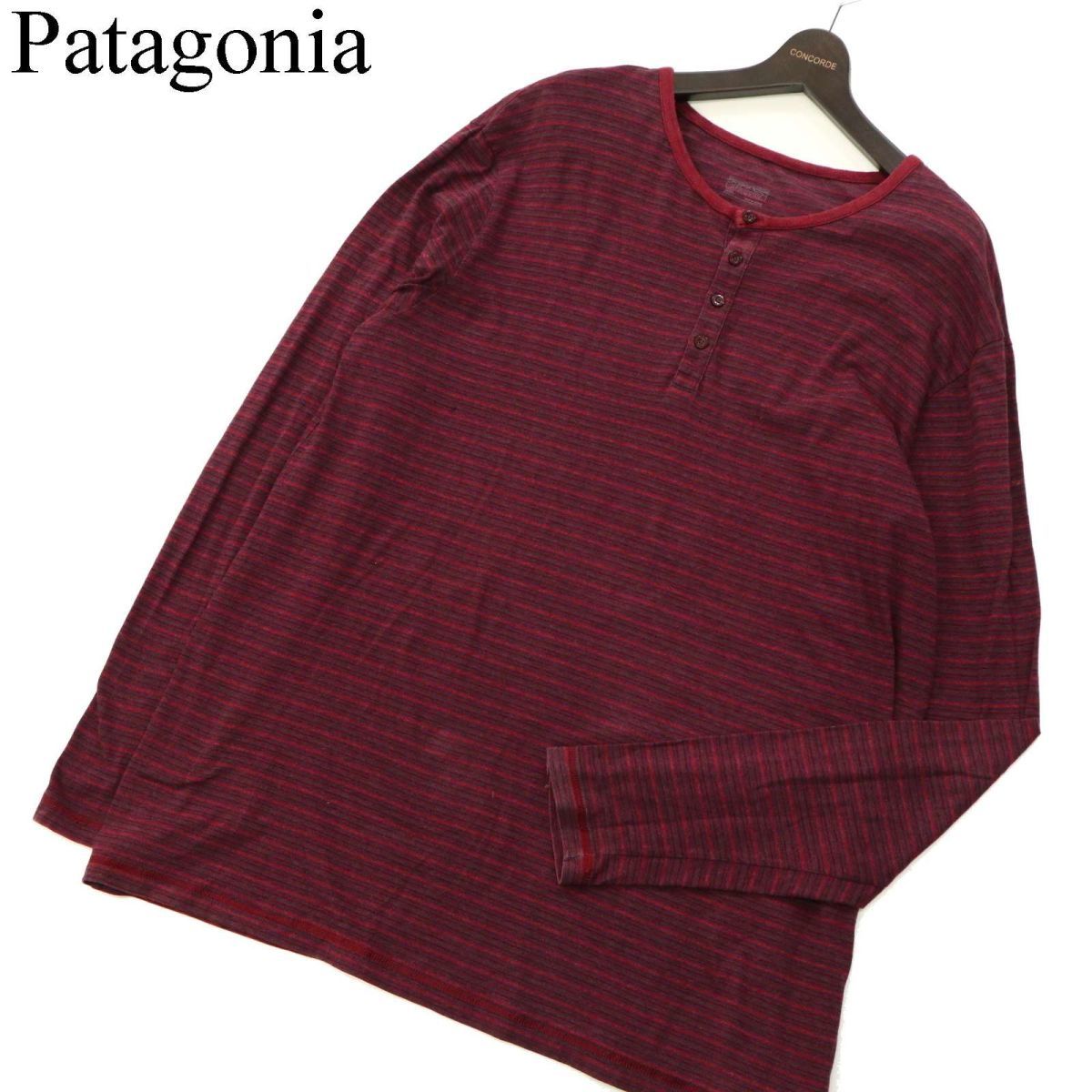 Patagonia パタゴニア 通年 52260 長袖 ヘンリーネック☆ ボーダー 