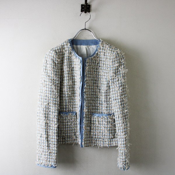 美品 ANAYI アナイ テープヤーンツイードクルージャケット 36/オフ