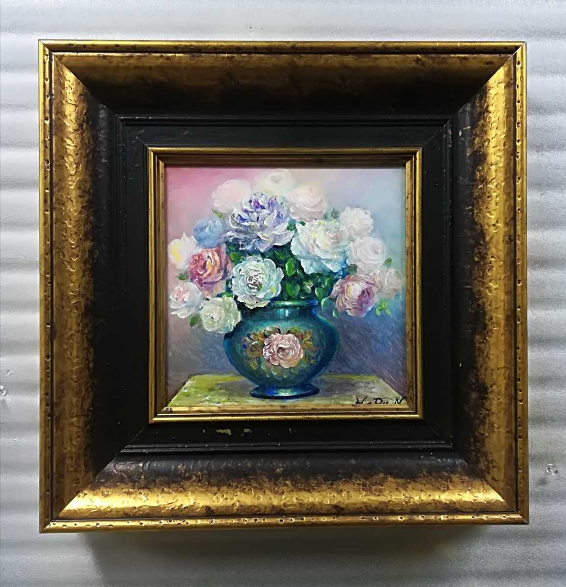 画家haru 新作[薔薇]真作、原画、一点物です、静物画。 【公式通販】