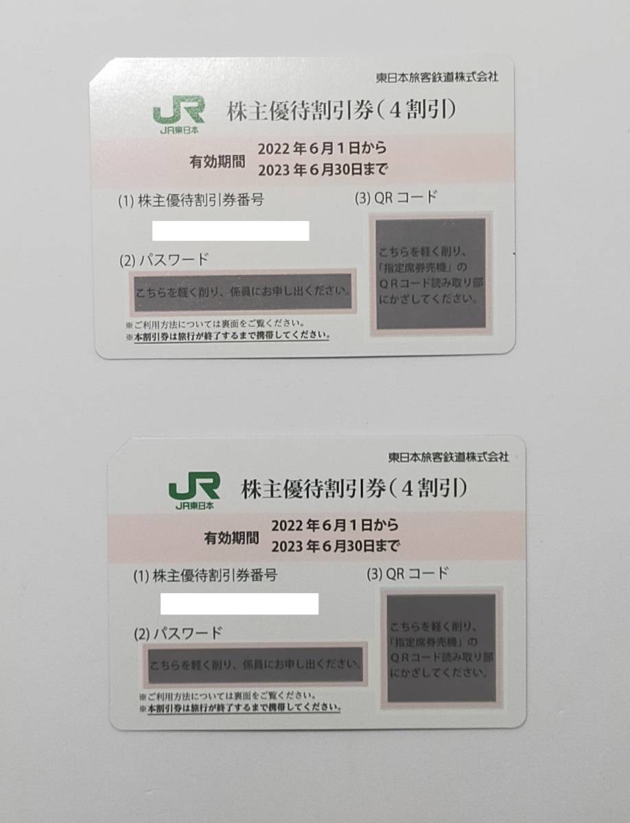 JR東日本 株主優待4割引券 2枚