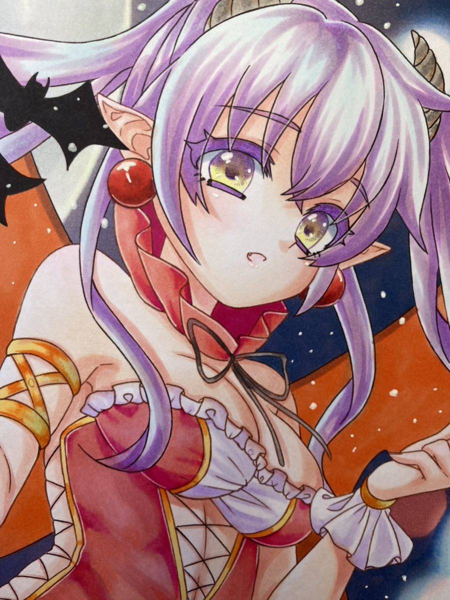 手描きイラスト オリジナル 女の子 冬のサキュバス オリジナル