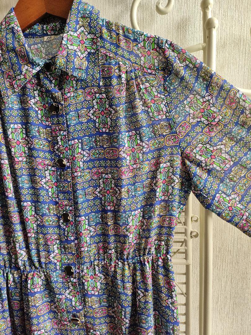 珍しいステンドグラス柄クリスマスパーティーに最適！昭和レトロワンピース13号