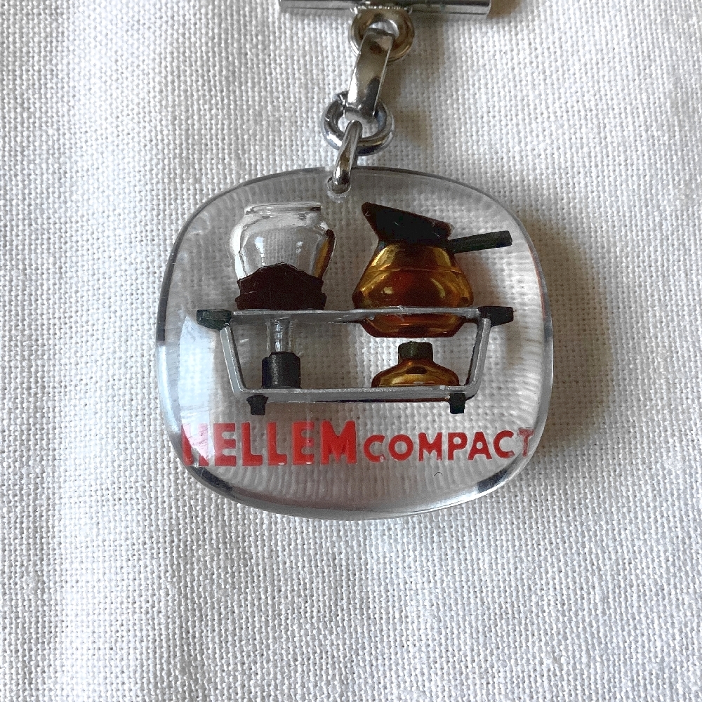 60年代 フレンチキーホルダー ブルボン HELLEM COMPACT パーコレータ― コーヒーメーカー★ フランス vintage カフェ 昭和レトロ 喫茶店