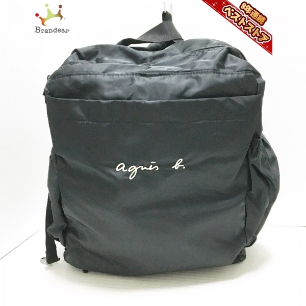 アニエスベー agnes b リュックサック - ナイロン 黒 2way バッグ