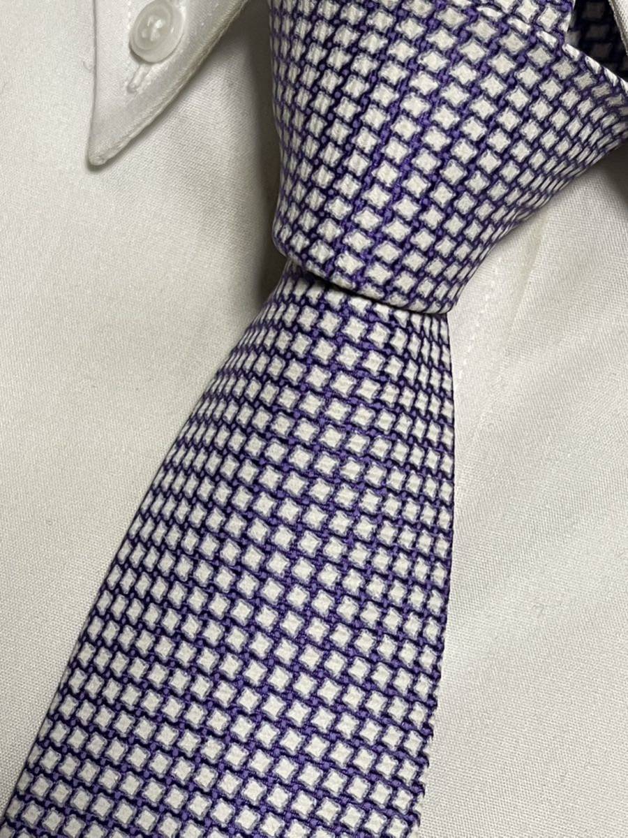 未使用級】エルメネジルドゼニア レジメンタル ネイビー シルバー