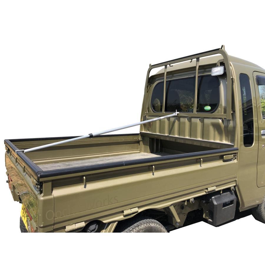 ハイゼットジャンボ用シート スロープ型 伸縮式荷台ポールセット グレー エステル帆布トラックシート ◇本州四国九州送料無料◇