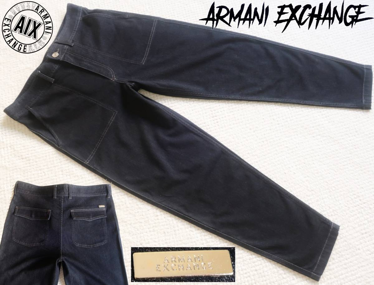 本物保証，HOT アルマーニ インディゴ ソフトデニム ペインターパンツ ハイストレッチ イージーパンツ 真っ紺 W33 ARMANI 838(ボトムス)｜売買されたオークション情報、yahooの商品情報をアーカイブ公開 - オー 男性用
