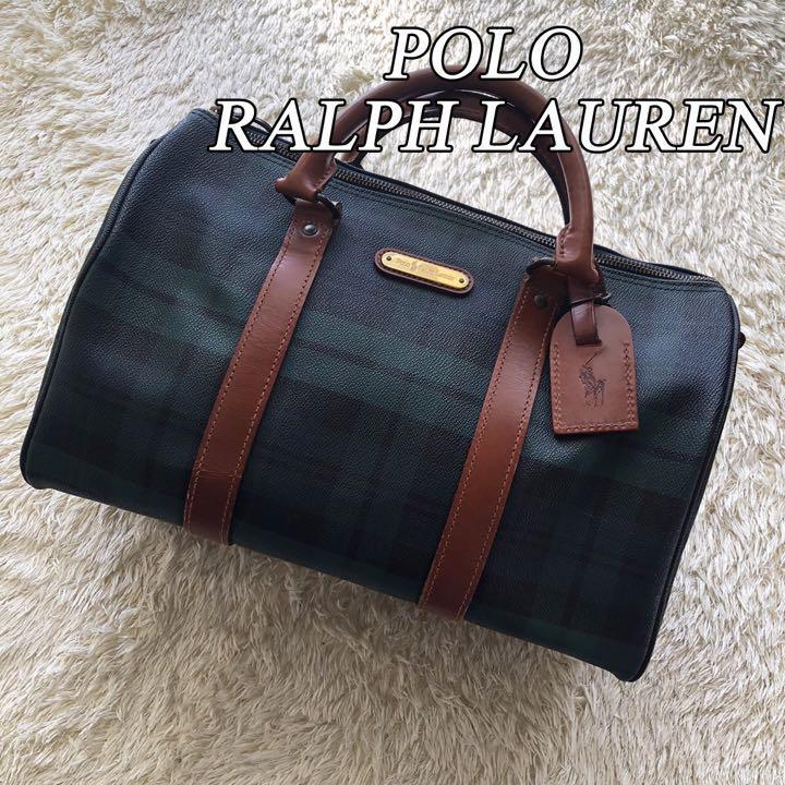 Ralph Lauren ラルフローレン チェック柄 ボストンバッグ グリーン 緑