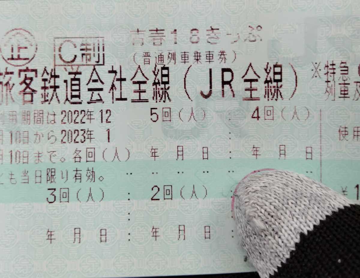青春18きっぷ 【3回分】青春18きっぷ 返却不要 2024年9月10日まで有効