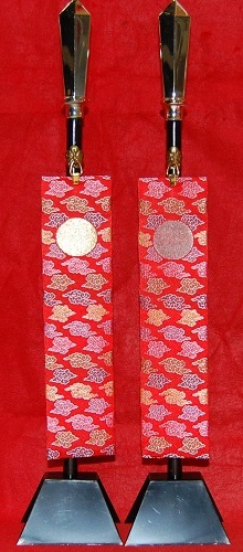 【日月旗】１対・高４０ｃｍ・ＰＣ製台■■■●○