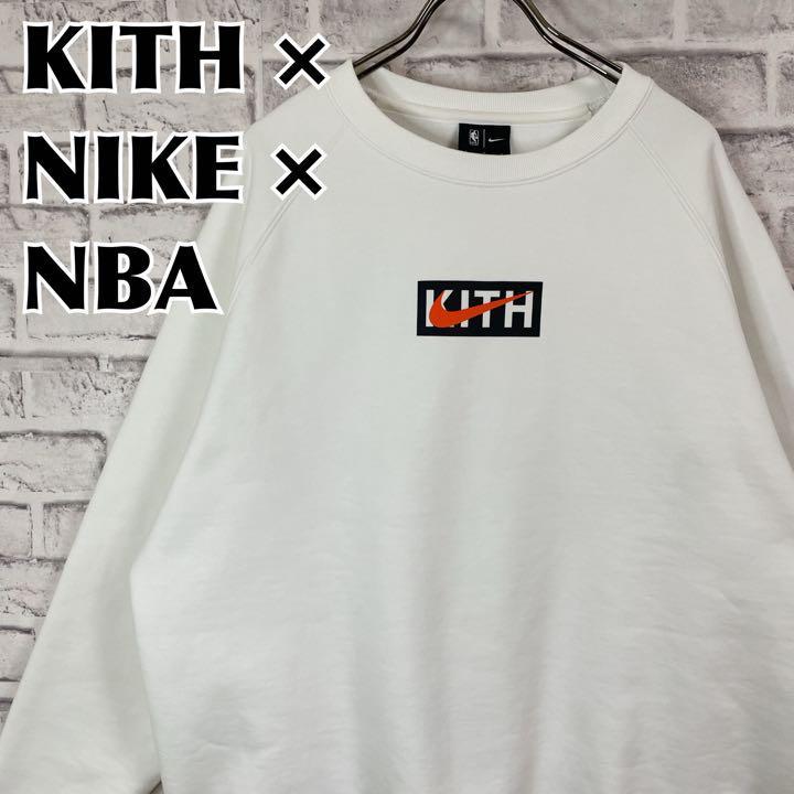 KITH×NIKE×NBA コラボスウェット センターボックスロゴ 袖刺繍 冬服秋服 プリント ニューヨークニックス New York Knicks バスケ 運動