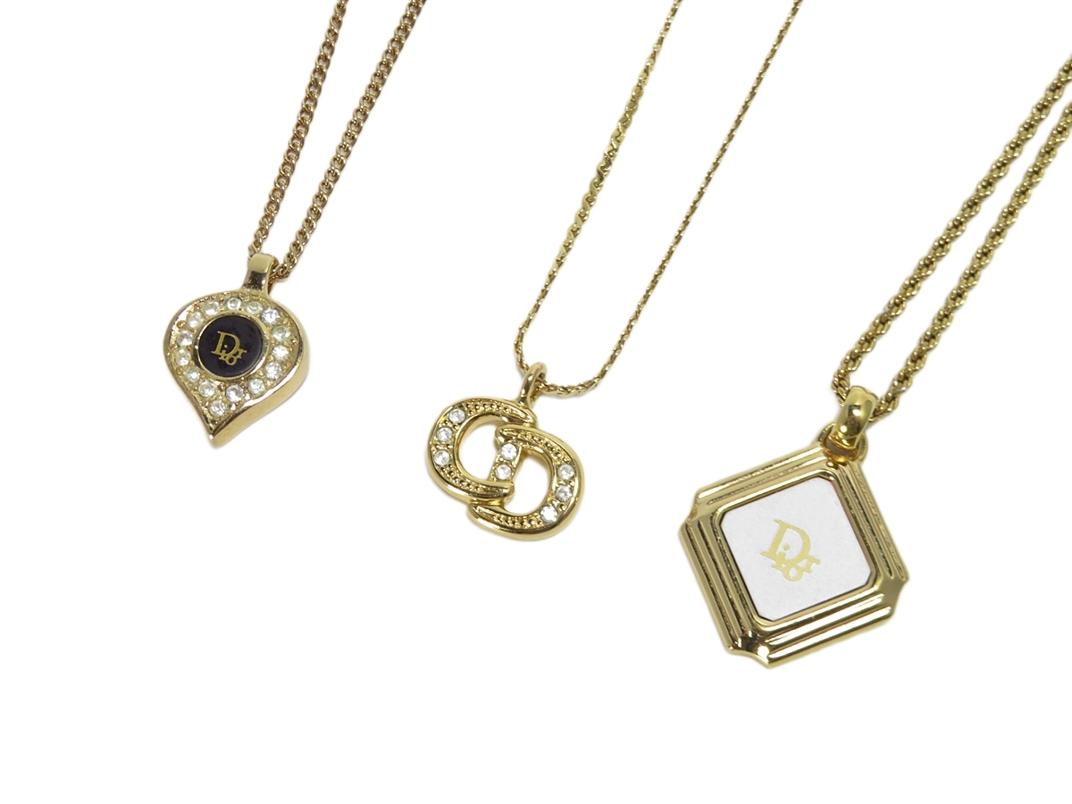 3点セット】Christian Dior クリスチャンディオール ネックレス 