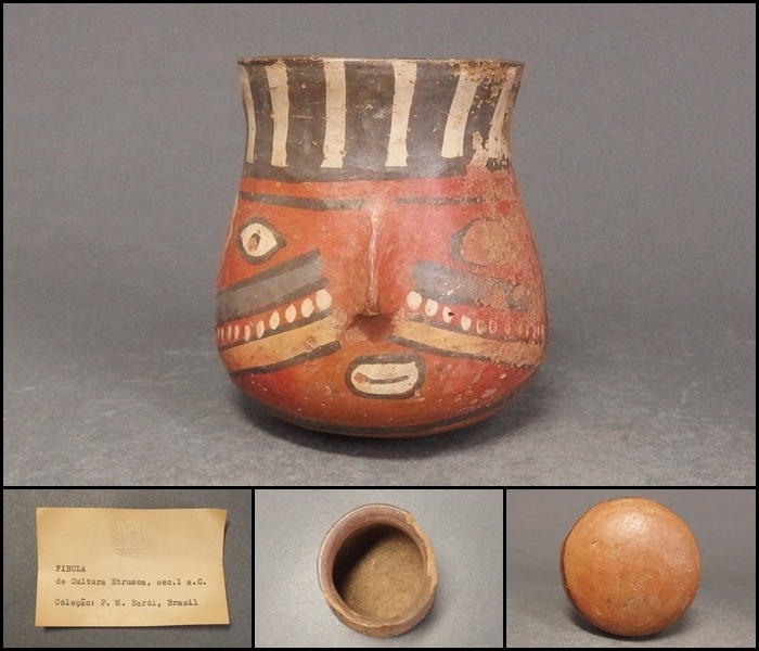 2025，高品質 221229⑤ 古代ブラジル文明 ブラジル古陶磁彩色人面図壺 鑑定書付 Brasil(土器)｜売買されたオークション情報、yahooの商品情報をアーカイブ公開 - オークファン 土器