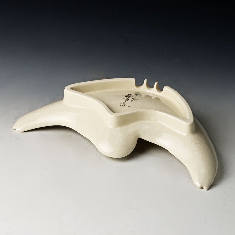 茶道具/向付 十四代 沈壽官 造『薩摩焼鶴形向付5客』共箱 茶道具⁄向付 十四代 沈壽官 造『薩摩焼鶴形向付5客』共