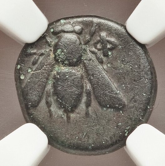 １円スタート! ★古代ギリシャコイン　イオニア地方エフェソス 蜂/牡鹿(希少バラエティ)★BC4世紀