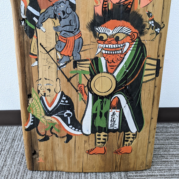 440】舟板壁掛 『大津絵十人衆』 肉筆作品 船板 古材 大津絵 