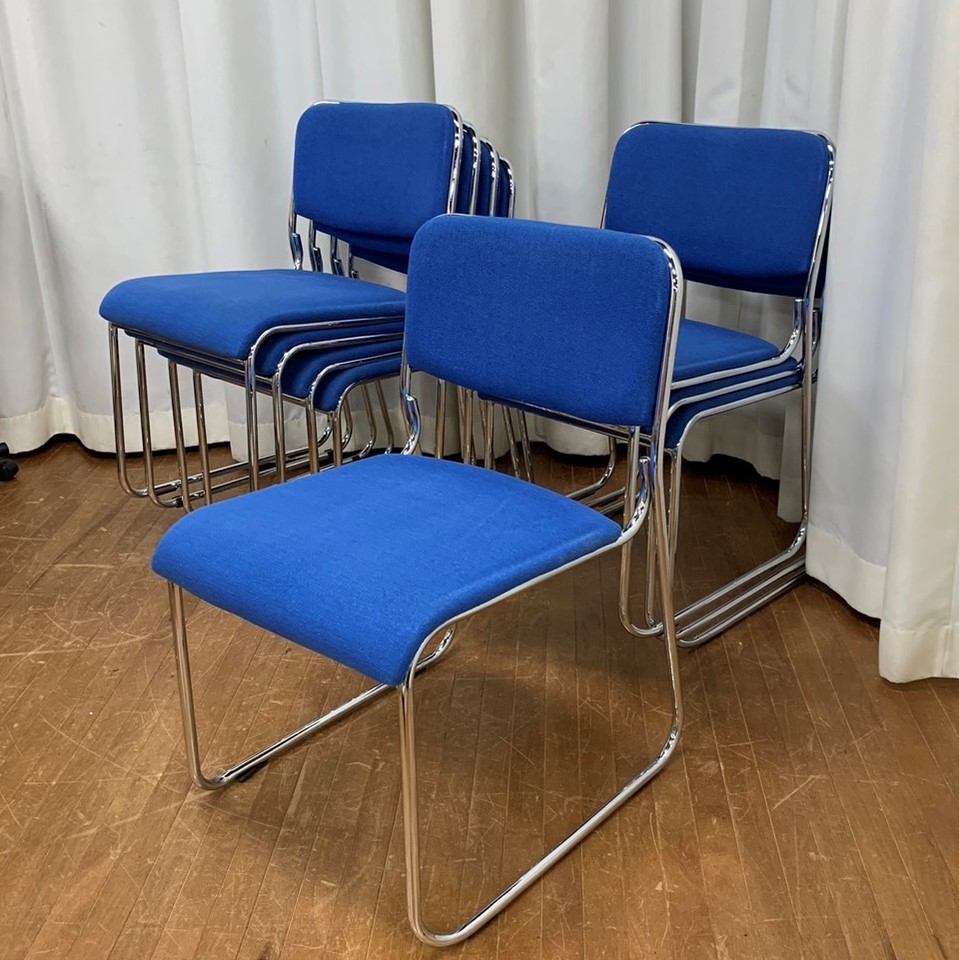 FL83) 28脚まとめて スタッキングチェア ミーティングチェア オフィス家具 引き取り限定 静岡県富士市