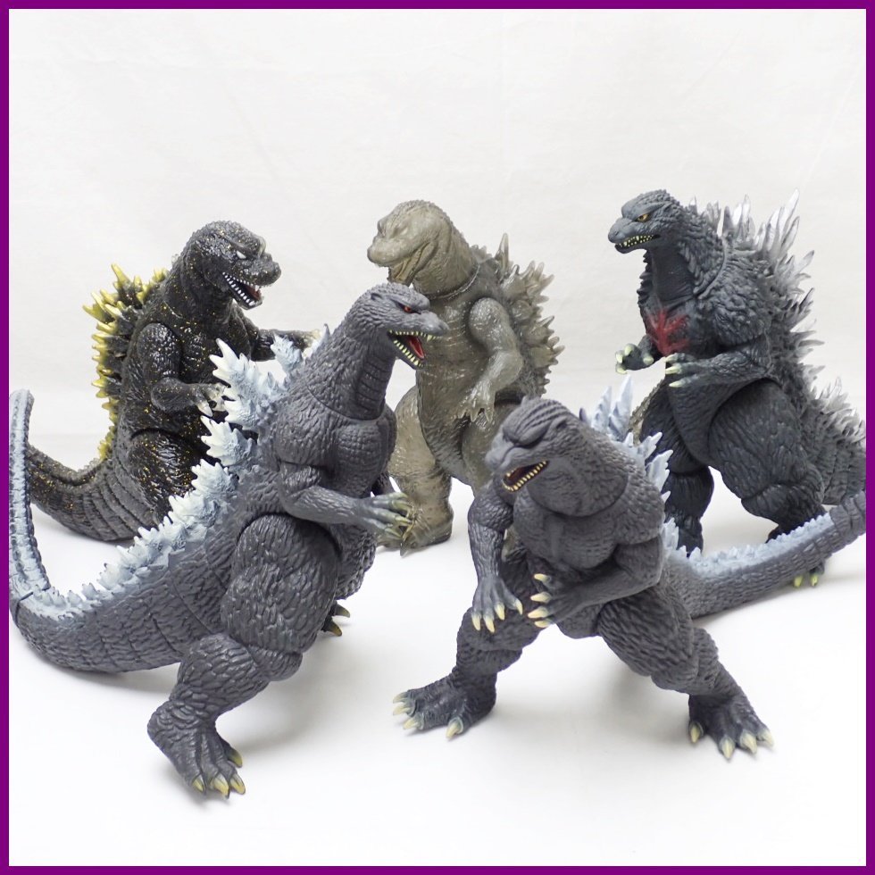 ●BANDAI/バンダイ ゴジラ ソフビフィギュア 5体セット/2001/2002/2004/怪獣/塗装済み完成品&1062000117