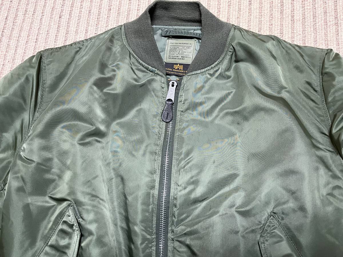 80s米軍実物 ALPHA社製 ☆ALPHA アルファ MA-1 フライトジャケット
