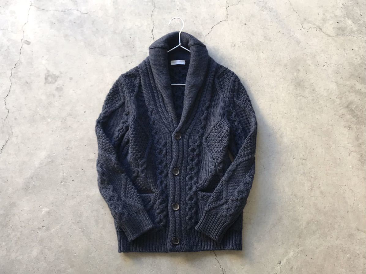 BEAMS取り扱い イタリア製 roberto collina ショールカラー ケーブル