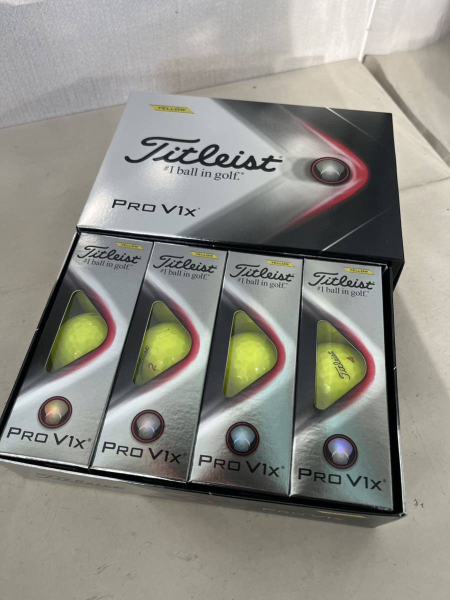 大人気 2022 タイトリスト PRO V1X イエロー 2ダース (24個) 
