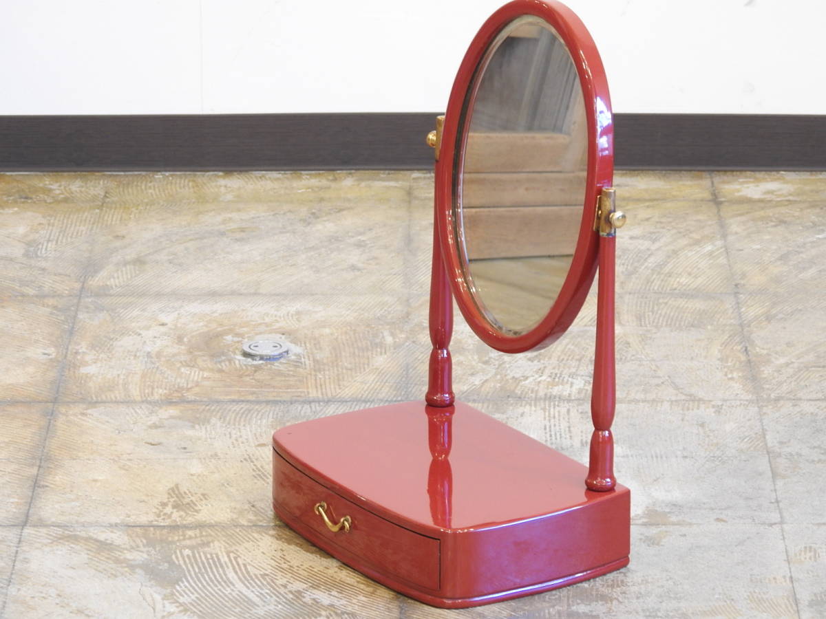 80s ミッドセンチュリースペースエイジレトロポップ赤金属ミラードレッサー