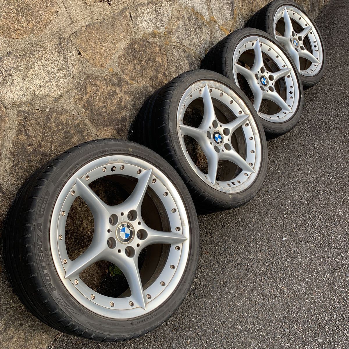 BMW Z4 E85系にて使用 4本 225／40R18 255／35R18 PCD120 5穴 ポテンザ  
