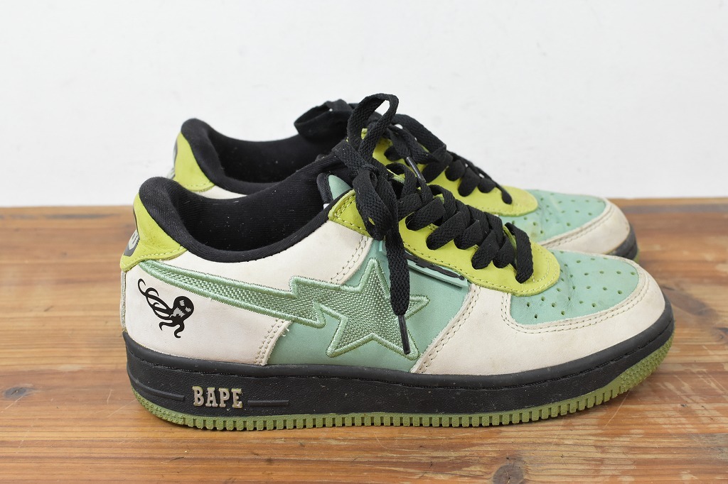 絵 10168 A BATHING APE アベイシングエイプ レディース 総柄 ロゴ 厚底