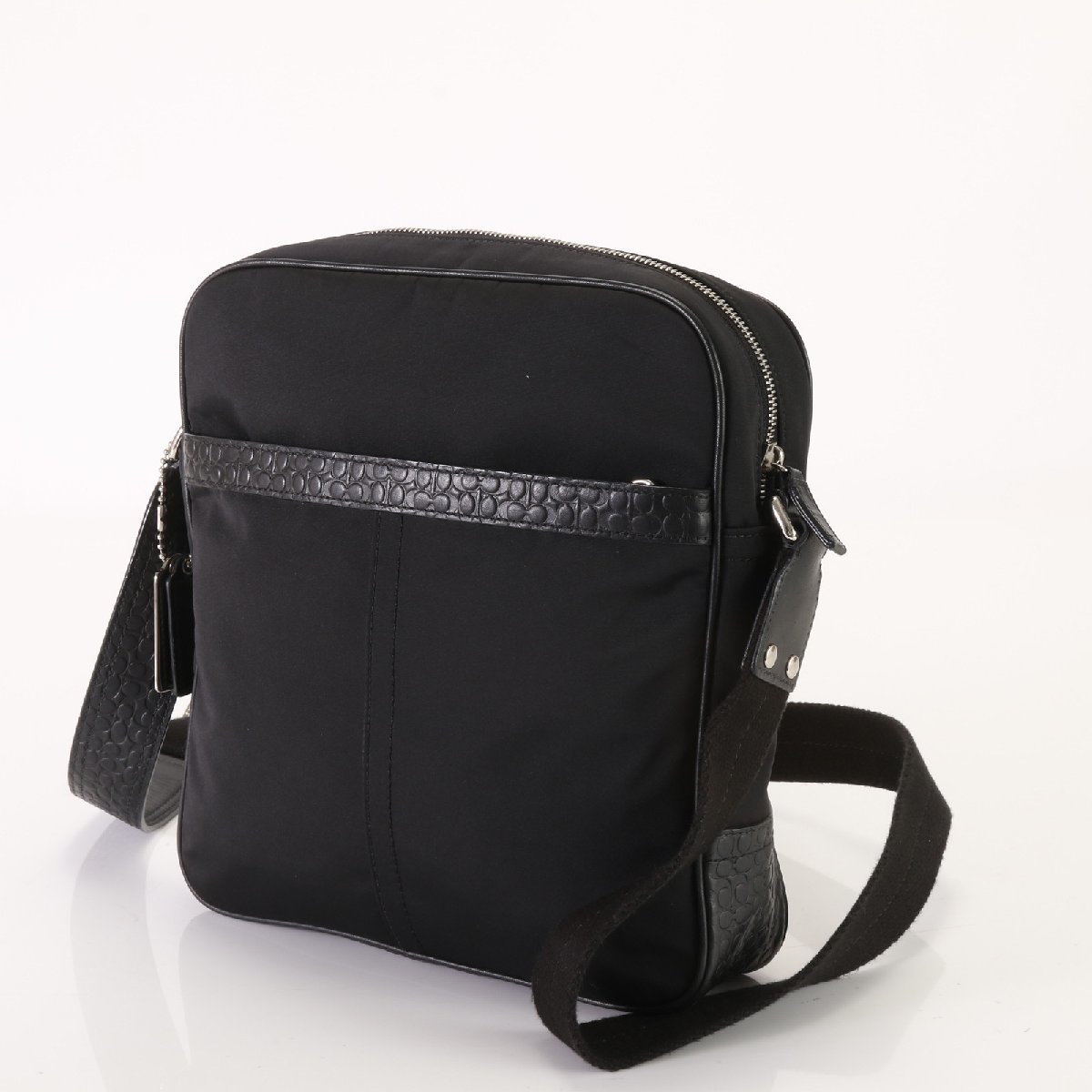 コーチ ナイロン＆レザー ショルダーバッグ 黒 ブラック系 COACH