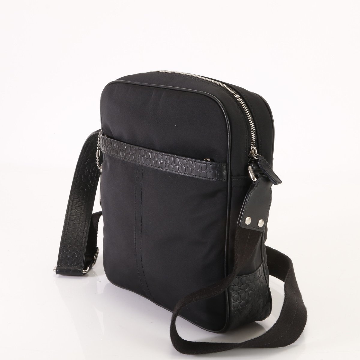 □1円□美品□コーチ□ミニ シグネチャー□F70324□レザー×ナイロン 