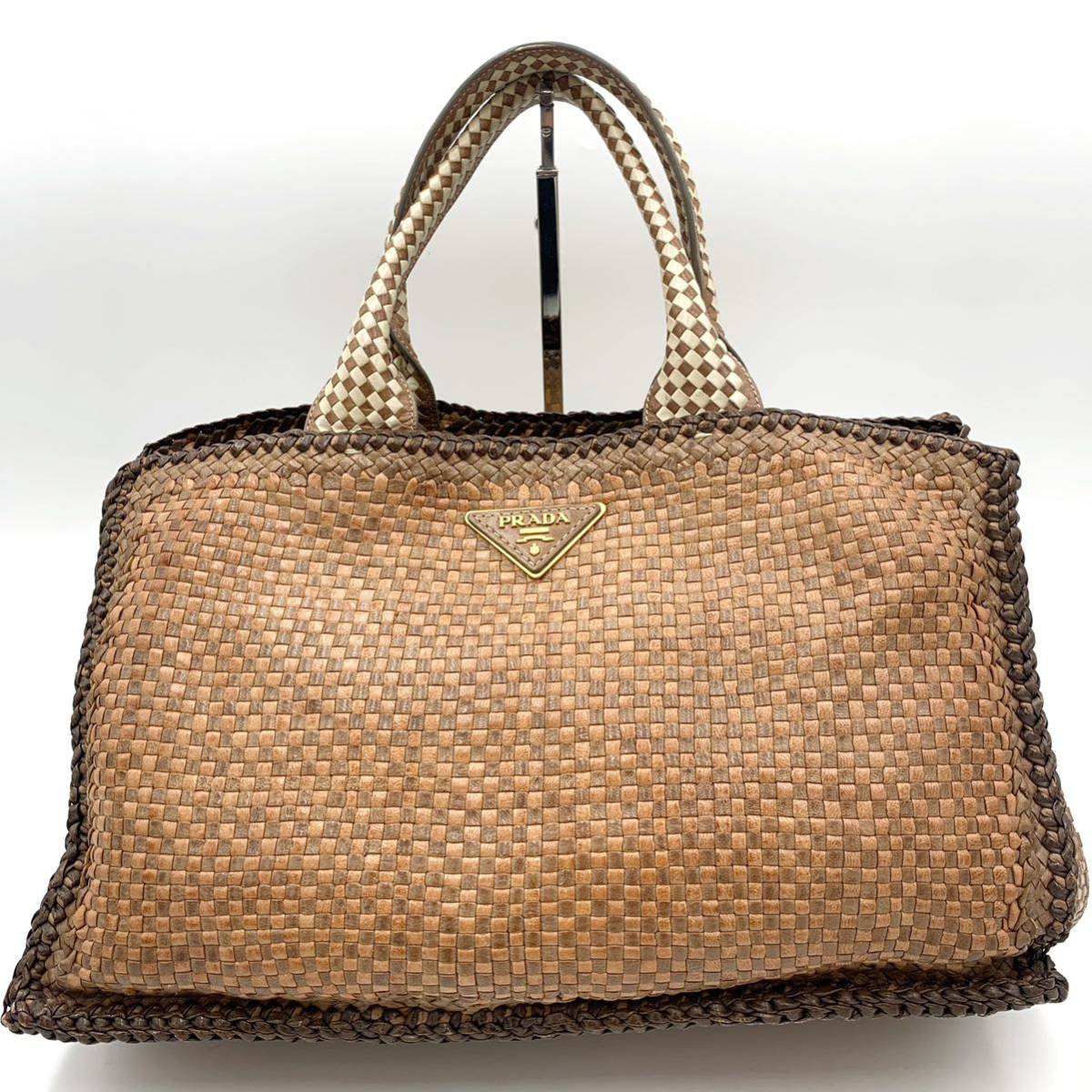 幻の逸品】PRADA プラダ ハンドバッグ トートバッグ カナパ イントレ 