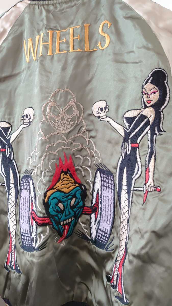 aikoスカジャン テーラー東洋 スカル スカジャン 刺繍 リバーシブル