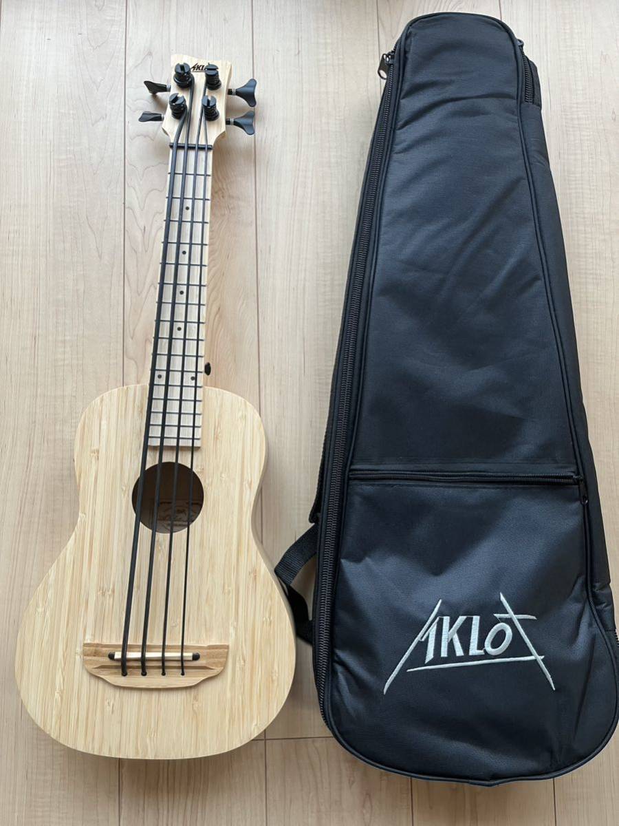 AKLOT ウクレレベース 30インチオール竹ウクレレベース チューナー