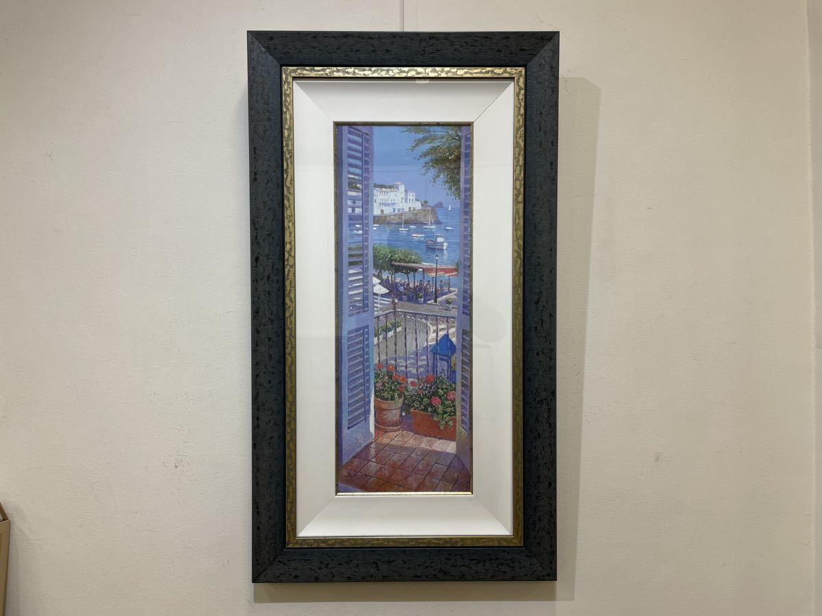 パステル画「くつろぎの時間」フランシスコ・ボッシュ 【真作